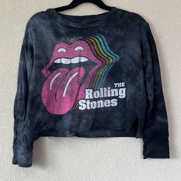 Rowdy Sprout Rolling Stones Crop Shirt Size 6 - Picture 1 of 5
